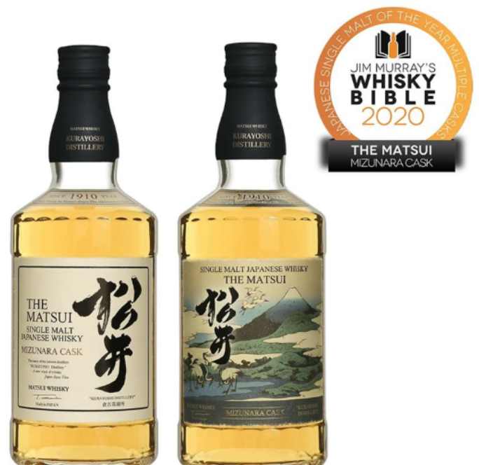 Matsui Single Malt Whisky Mizunara Cask received the award the Single Malt of the Year in the Japanese Whisky Category in Whisky Bible